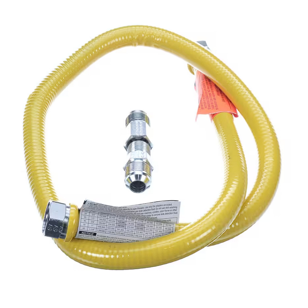 Manguera para gas amarilla de 48" largo x conexión 1/2"